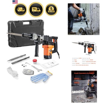 Demolition Jack Hammer, MAX 1400W Electric Jackhammer Heavy Duty, 2900 BPM Co...