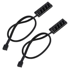 UMLIFE 2-Pack 4-Pin PWM Fan Hub - 1 to 5 Way Splitter Power Supply Cable for PC