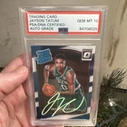 Jayson Tatum Signed 2017 Donruss Optic RC Rookie PSA/DNA Green Ink AUTO