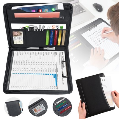 Schreibmappe A4 Reißverschluss   Konferenzmappe A4 Portfolio Dokumentenmappe DE