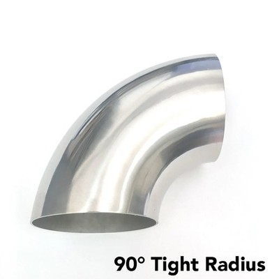 TiCon Titanium 90 Degree Tight Radius 4.0in OD 3.5in CLR 1.5mm WT For Car Truck