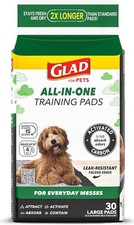Glad Pets LG Charcoal Dog Training Crate Pads Absorbent Disposable All-in-one
