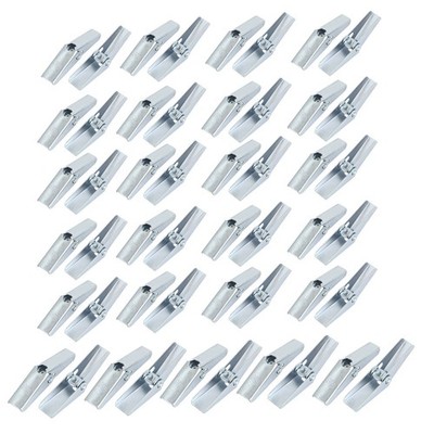 3/16'' Dia Female Thread Spring Loaded Hollow Wall Toggle Wing Nut 50pcs