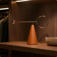 Leather and Metal Ornament Cone-Shaped Geometric Ornament Modern for Living