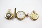 Vintage Rolled Gold Open Face Pocket Watch Elgin Hand Wind Untested x 3