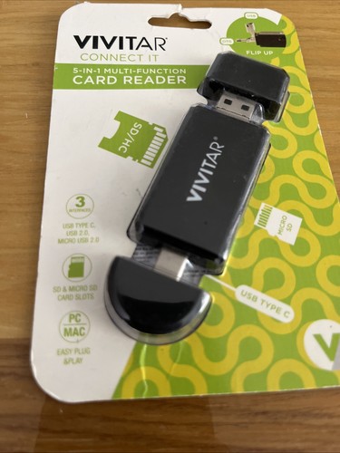 Vivitar Connect It Lecteur de Carte Multifonction 5 en 1 OTG USB USB-C - 2B9 - Photo 2/5