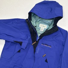 Vtg LL Bean All Conditions GORE-TEX Hooded Waterproof Rain Jacket Women’s M Blue