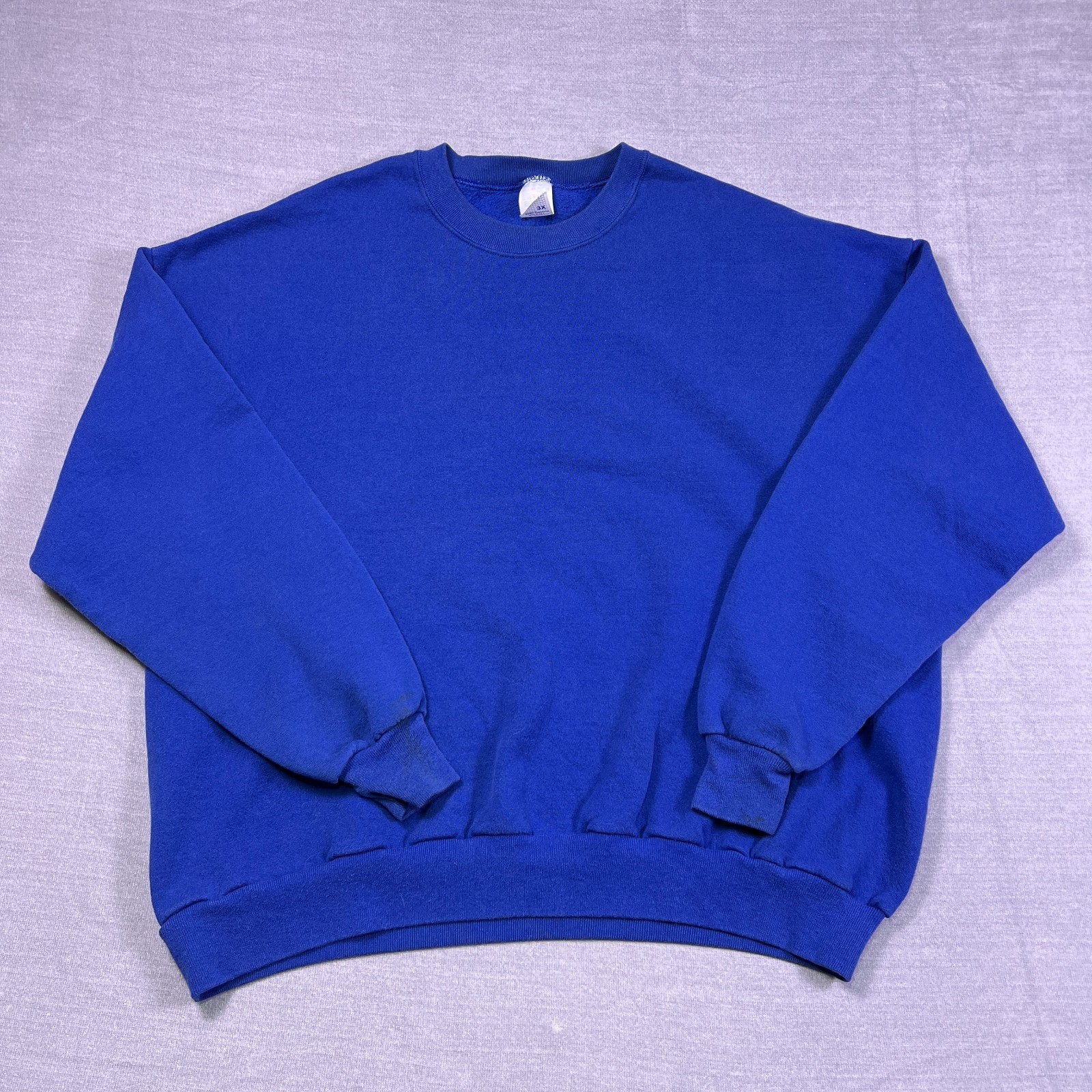 Jerzees Men's Blue Long Sleeve Crewneck Fleece Jumper Pullover Sweatshirt 3X image 3