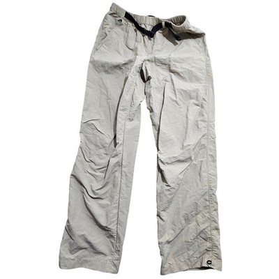 Royal Robbins Mens Medium Khaki Nylon Hiking Travel Pants Integrated Belt Snaps*