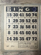 Bingo 1930 Year Vintage Manufacture Board & Traditional Games for