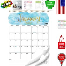 Elegant 2026 Wall Calendar: 12 , Ink-Proof  Large Blocks, 8.5" x 11"