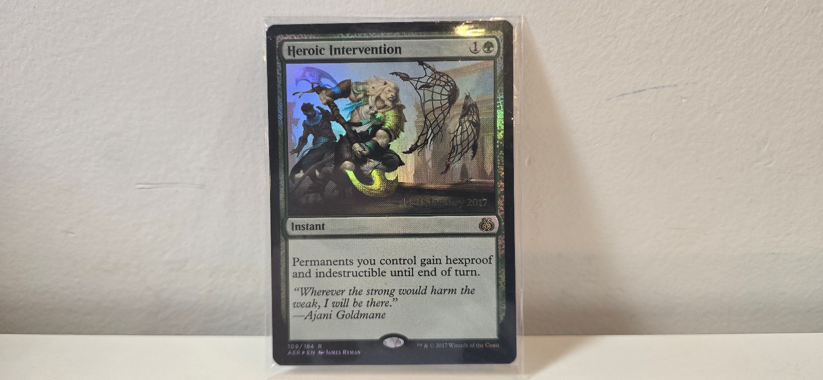 2017 Magic Heroic Intervention Prerelease Foil English - Aether Revolt (AER) New