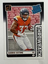 2024 Donruss Football Rated Rookie Throwback Audric Estime #19 Broncos RC