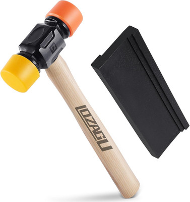 12Oz Mallet Hammer with Tapping Block, Double-Face Nylon & Plastic Hammer