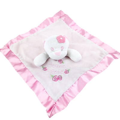 Baby Essentials Heaven Sent Pink White Flowers Bear Security Blanket Lovey Rose