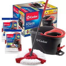 O‑Cedar Easy Wring Spin Mop System 4‑Count Starter Kit – Bucket & Pads