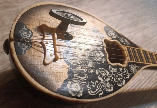 RARE 1960s KOUVALIAS - BUZUKI, HANDMADE WIND-UP MUSIC BOX, MADE IN GREECE, NICE! - Picture 3 of 22