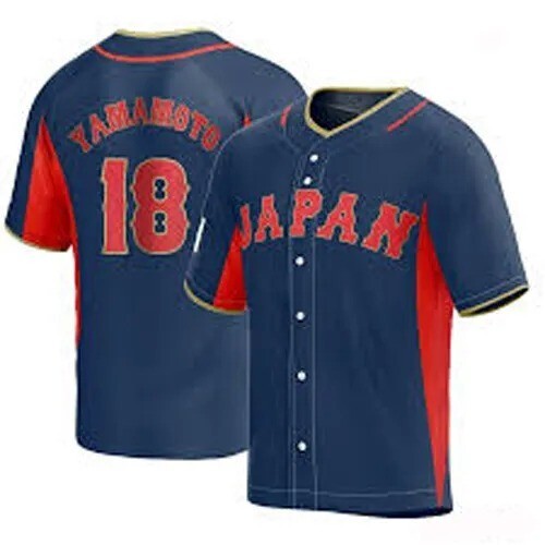 だ*フ様 Buffaloes YAMAMOTO 18番ジャージ Yoshinobu Yamamoto #18 Team Japan Baseball Jersey Stitched Name