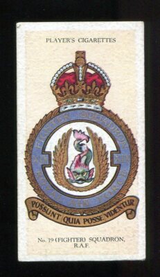 john player cigarette cards raf badges 1937 John Player R.A.F Badges 13 Fighter Squadron Royal Air Force Cigarette  card