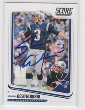 STEPHEN GOSTKOWSKI NEW ENGLAND PATRIOTS MEMPHIS AUTOGRAPHED CARD CORNERS DINGED