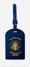 Set of 4 Presidential Seal White House Staff Luggage Tag Blue Gold Collectible