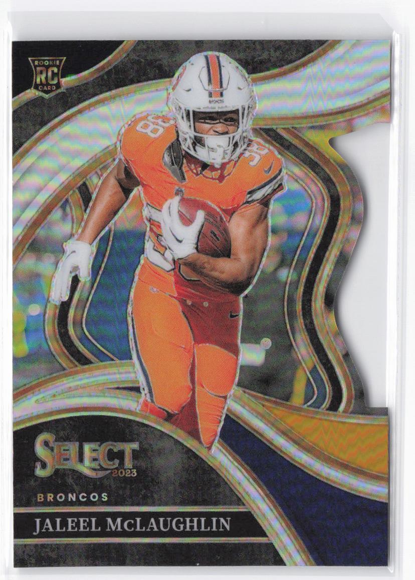 2023 Panini Select Jaleel McLaughlin RC #265 Black and Gold Prizms Die Cuts