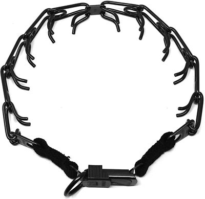 Herm Sprenger Black Stainless Steel Prong Dog Training Collar with Buckle