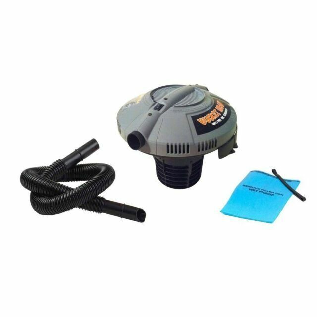 Bucket Head 5 Gal 1.75 HP Wet Dry Vac Powerhead Shop Vacuum with Filter, Hose