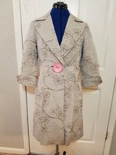 3 Sisters Long Fitted Jacket Empire Waist Darted Small Tapestry Pink