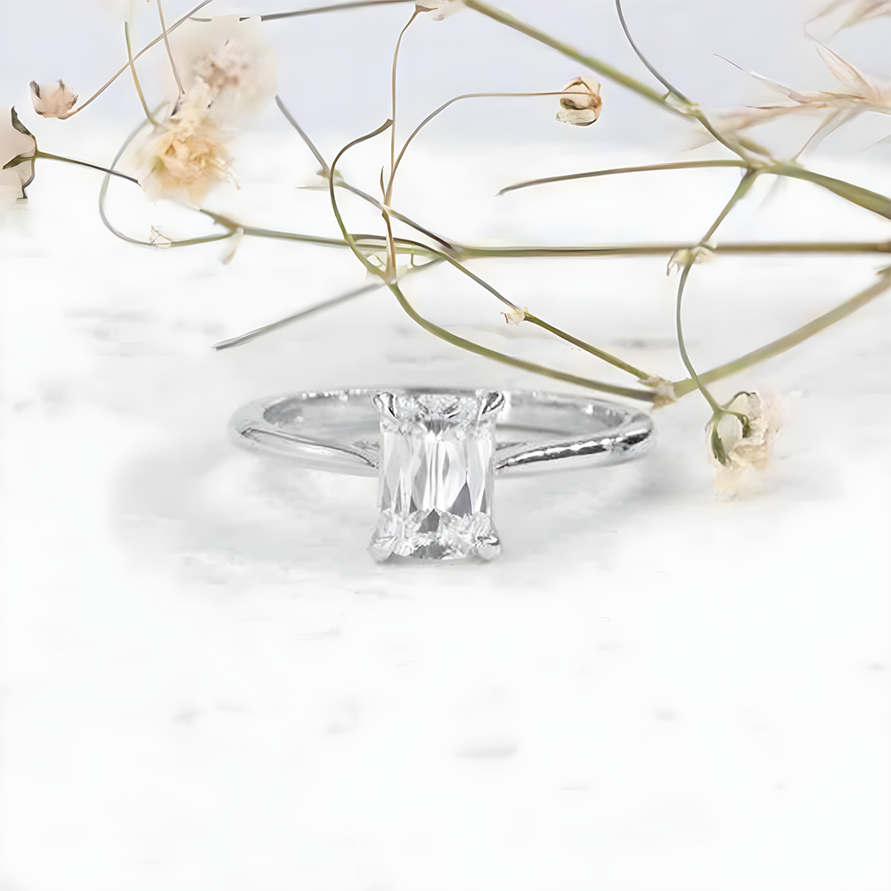 Lab Grown Ct Diamond Cushion Cut IGI PT950 Platinum Wedding