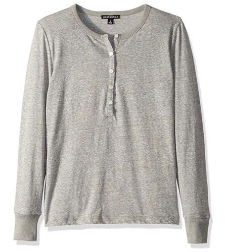 J.Crew Mercantile Women's S - NWT Heather Graphite Long Sleeve Henley Tee - Picture 2 of 3