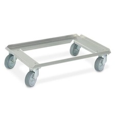 Transportroller aus Edelstahl, für 600x400 mm Behälter, Trg 250 kg, grau, offen