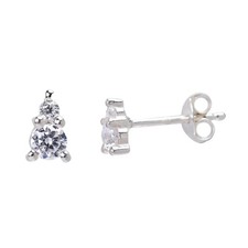925 Sterling Silver Cubic Zirconia Stone Stud Earrings for Women