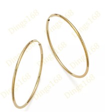 18K Yellow Gold Filled Tarnish-Resistant 18mm/0.71" Endless Huggie Hoop Earrings