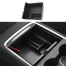 Fit For Tesla Model 3 Y 2020-2021 Matte Black Console Storage Box Cover Trim 1PC