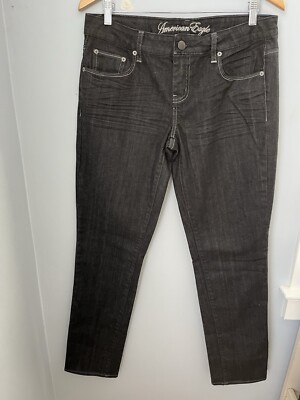 American Eagle Jeans Womens Size 12 Black Charcoal  Straight