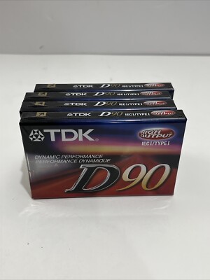 4 NEW TDK D90 Dynamic Performance Audio Cassette Tapes High Output - Sealed