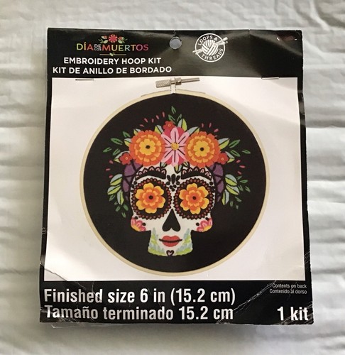 Dia De Los Muertos DAY OF THE DEAD Embroidery Hoop Kit, Lady Skull. NEW - 第 1/2 張圖片