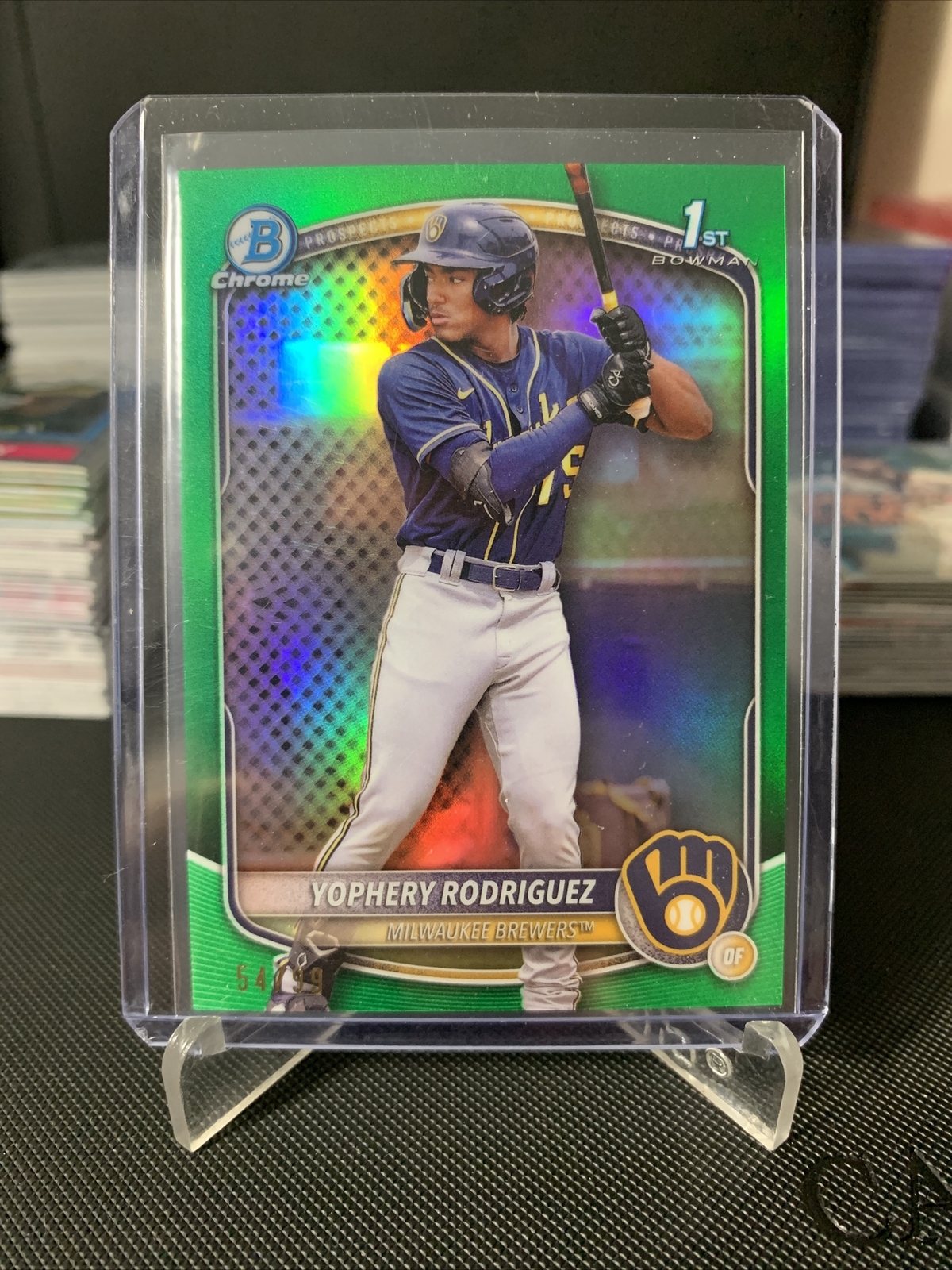 2025 Bowman Chrome -Yophery Rodriguez 1st Green Refractor #/99!!💯💎🔥