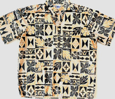 Reyn Spooner Vintage Tapa Kapa Tribal Pullover Shirt XL Aloha Made in Hawaii USA