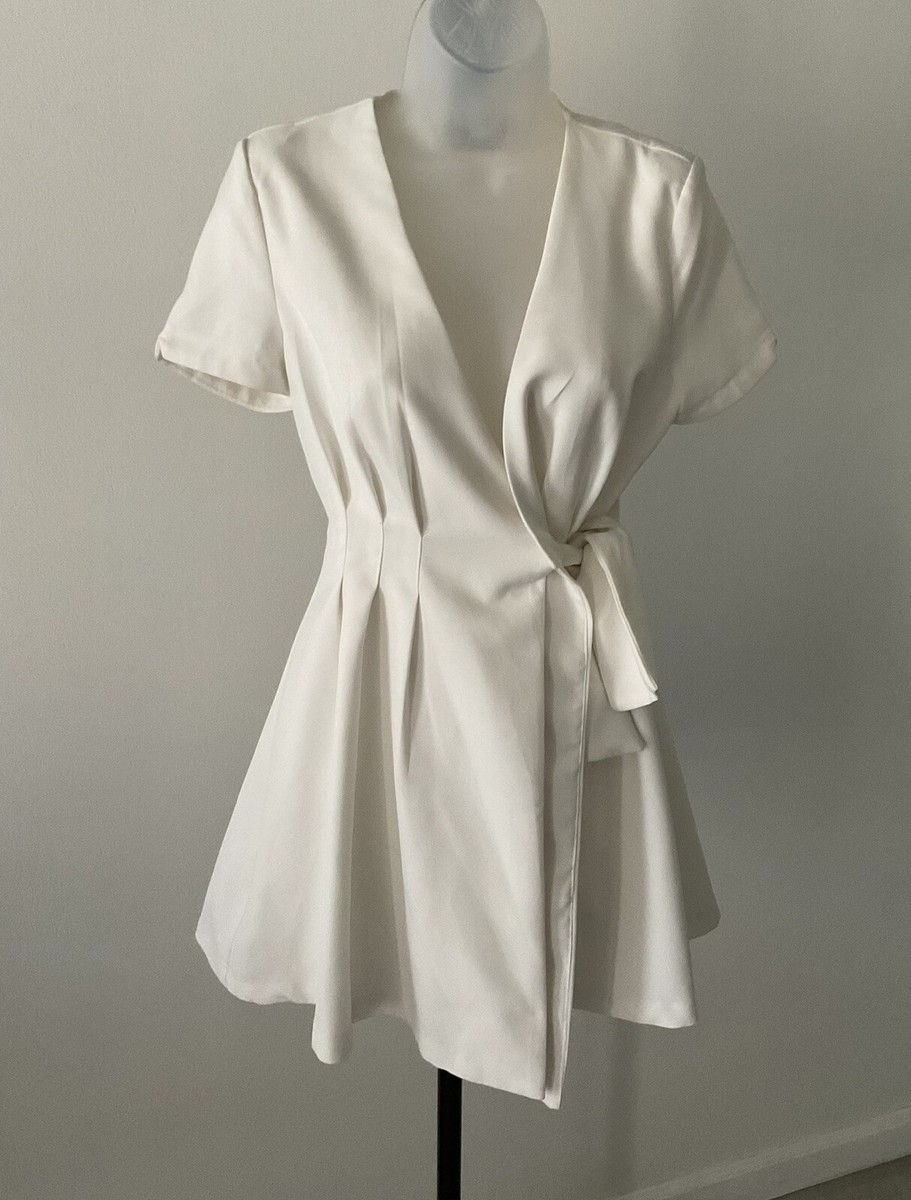 Lexi Drew Cream Wrap Tie Side Dress Women's Size Medium | eBay