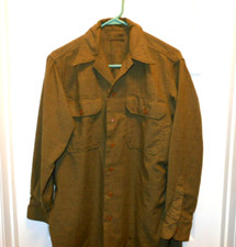 Vintage US Military Army Olive Green Cold Weather Field Shirt Wool Nylon Size 32