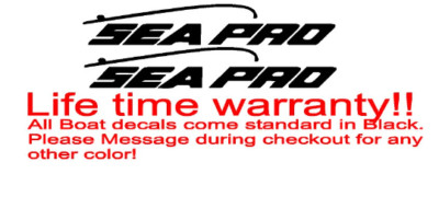 PAIR of   44'' Sea Pro SeaPro  BOAT Hull Decals Marine Grade Your Color Choice