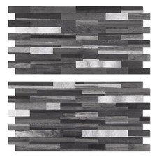 Yipscazo 20 Sheets Peel and Stick Stone Metal Backsplash, PVC Wall Tiles Stic...