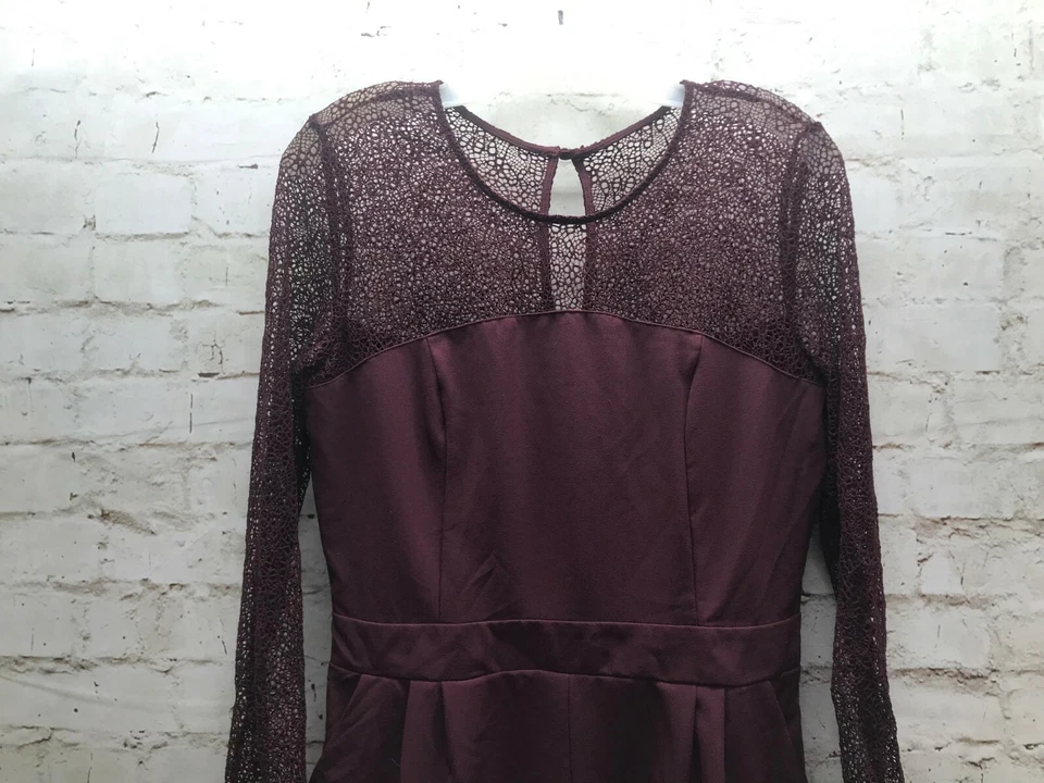 Женский комбинезон Garage средний с длинным рукавом темно-бордовый вискоза спандекс б/у в отличном состоянии - Изображение 2 из 4