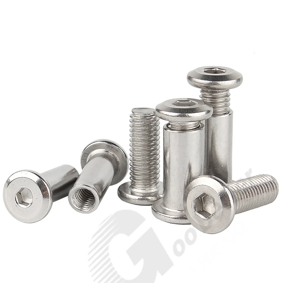 Möbelschrauben M4 M5 Flachkopfschrauben Hülsenmuttern A2 Edelstahl Innensechskan - Bild 4 von 4