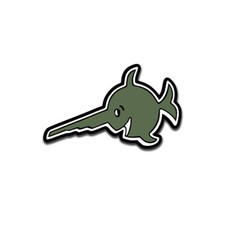 Sticker Alfashirt sawfish olive submarine 96 logo swordfish submarine 7cm #a5905