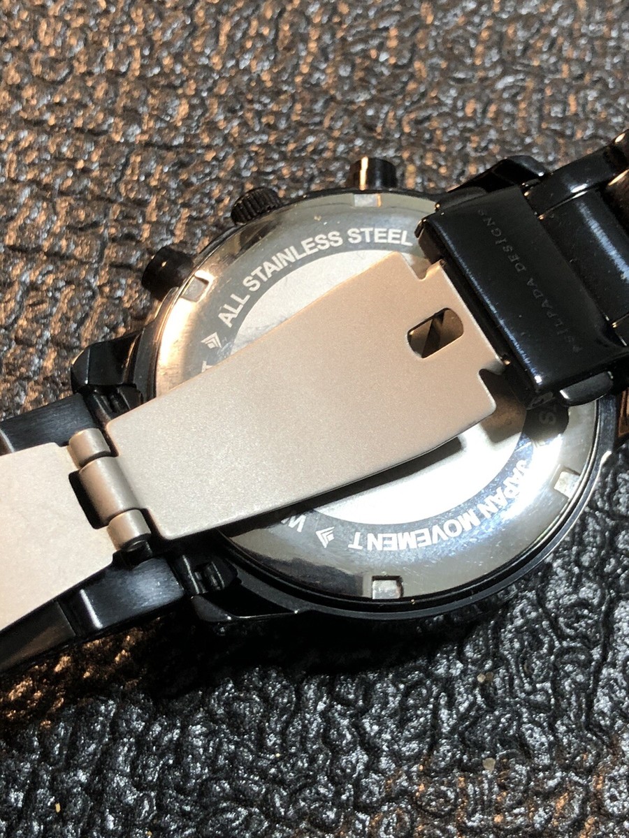 A Chronograph Silpada Watch Black on Black Gemmed Stainless  display picture 3