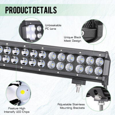 20 In Light Bars 10/20/30 Inch LED Light Bar - Spot Flood Combo For SUV Truck Boat ATV Offroad Bar Led Lights - Foto 11