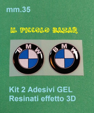2 Adesivi BmW GEL mm35 Resinati morbidi scritta stemma logo MOTO/CASCO/BAULE 3D